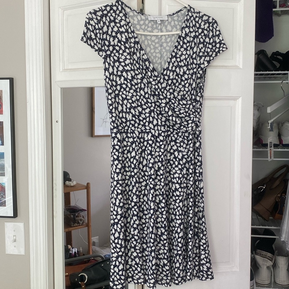 Navy Blue dress with white flowers